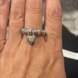 Judith Ripka Silver Heart Charm Ring